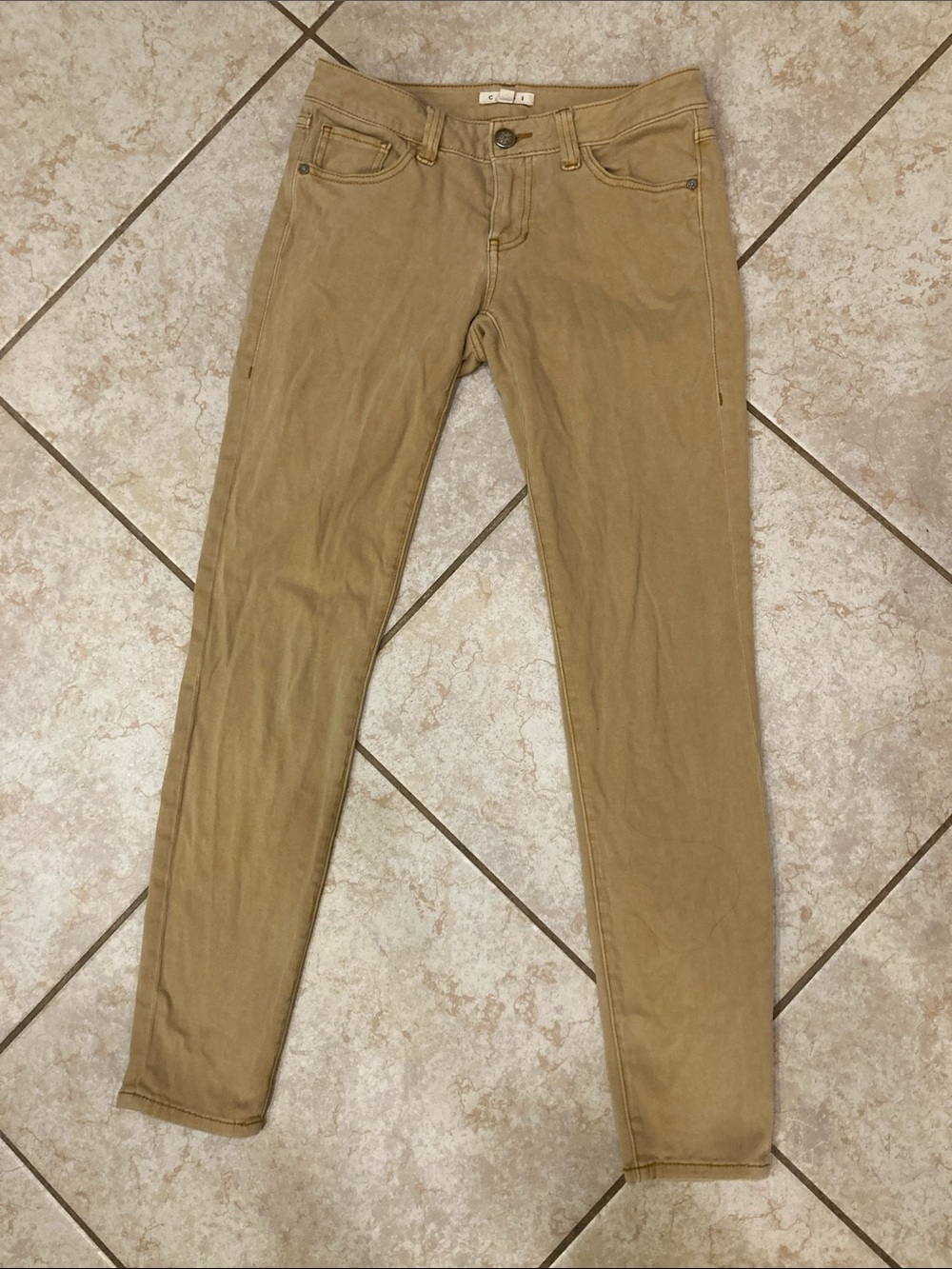 CAbi Khaki Straight-Leg Pants
